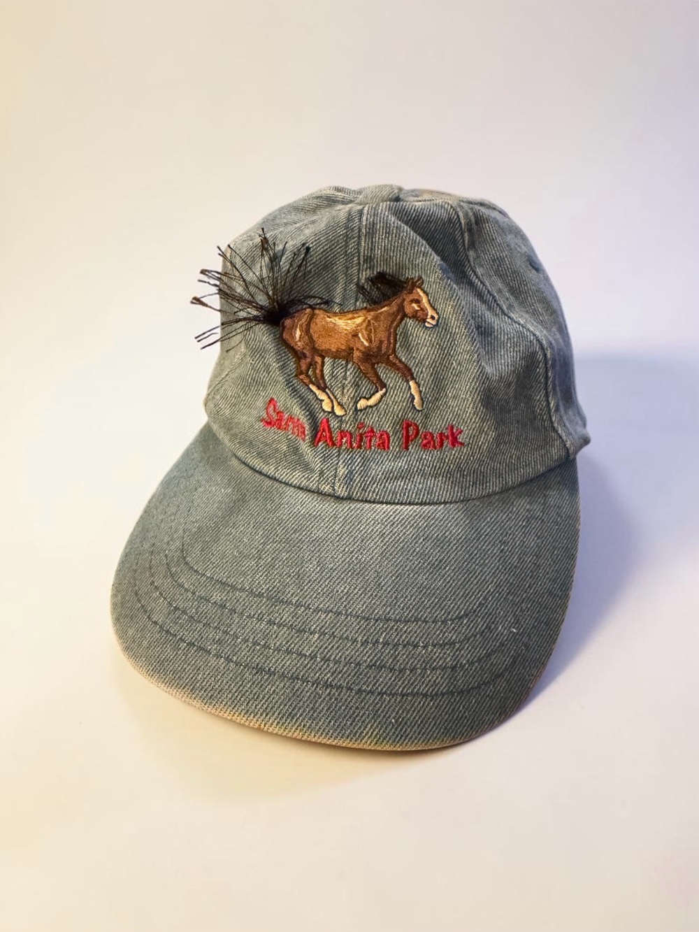 Vintage kids Santa Anita Park equestrian denim baseball cap